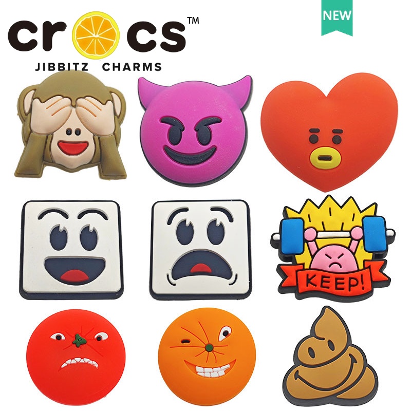 Jibbitz crocs Shoe Buckle Shoe Flower emoji Cute Cartoon diy Decorative Buckle button crocs Shopee Malaysia