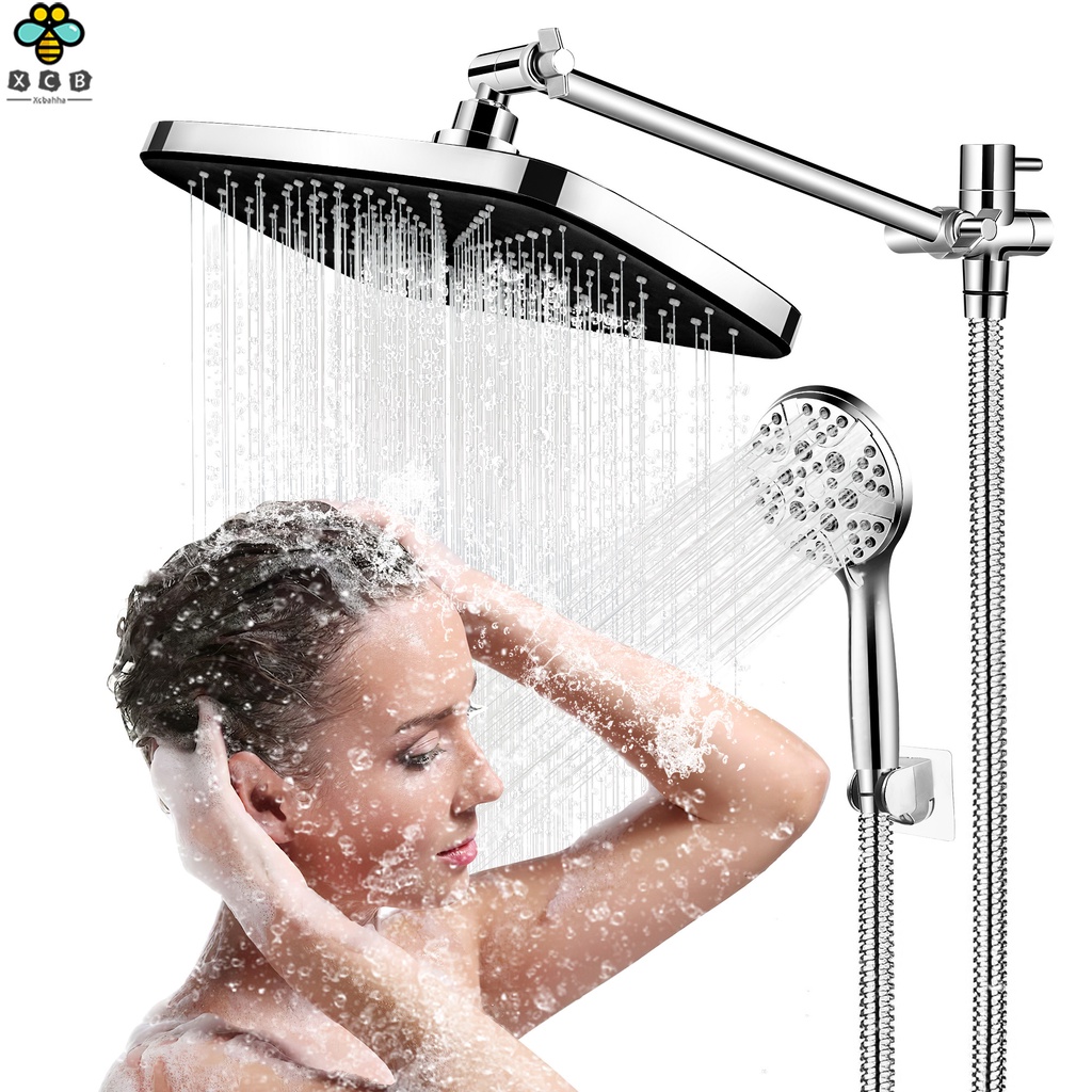 AGY 6+2-Setting High Pressure Shower Head 12 inch Rain Shower Head with ...