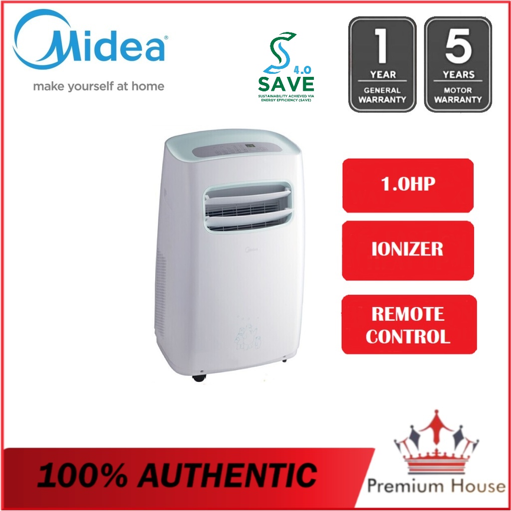 MIDEA 1.0HP PORTABLE (IONIZER) AIRCOND MPF-09CRN1 AIR CONDITIONER ...