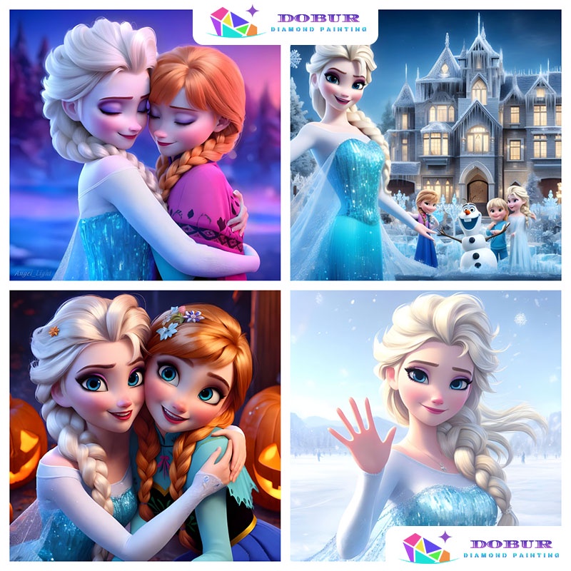 DOBUR | Diamond Painting Set | Disney Frozen Elsa 5D DIY Round/Square ...