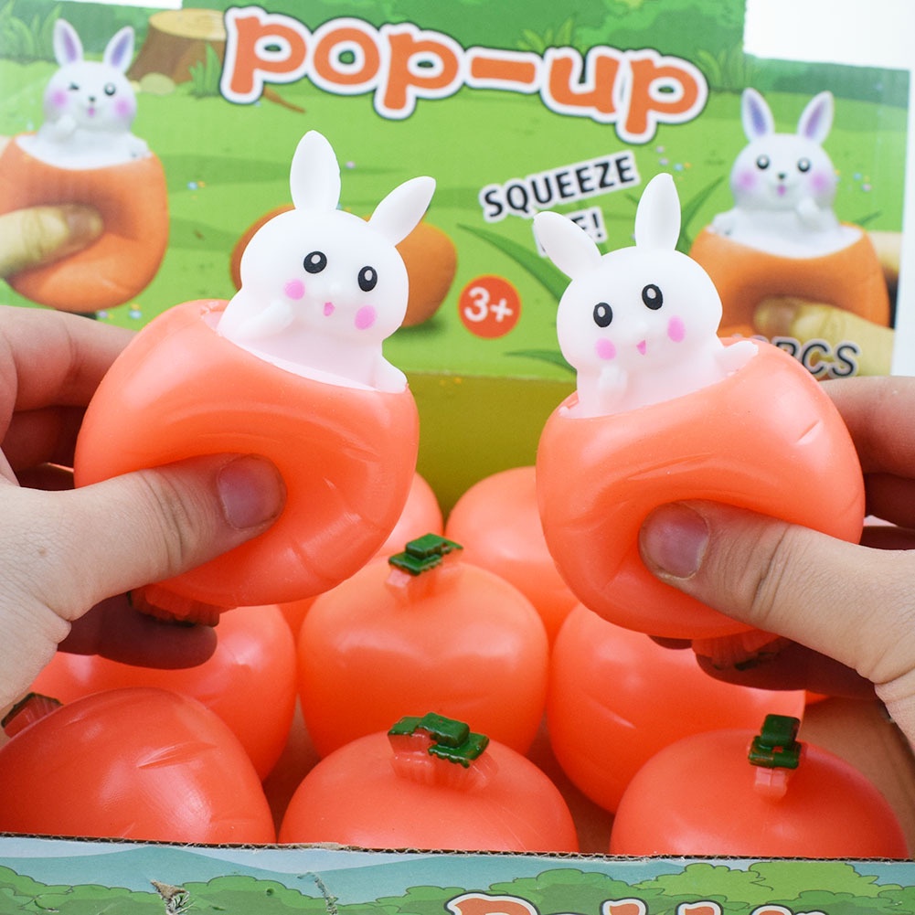 TheOne Popular Toy Green Worm / Rabbit Carrot Cup Squeeze The Pressure ...