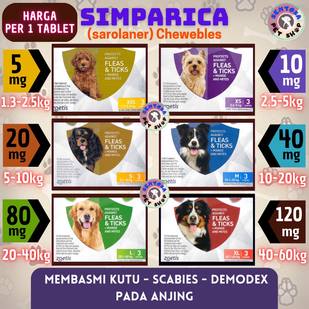 Simparica Dog Flea Medicine/Dog demodex Medicine Shopee Malaysia