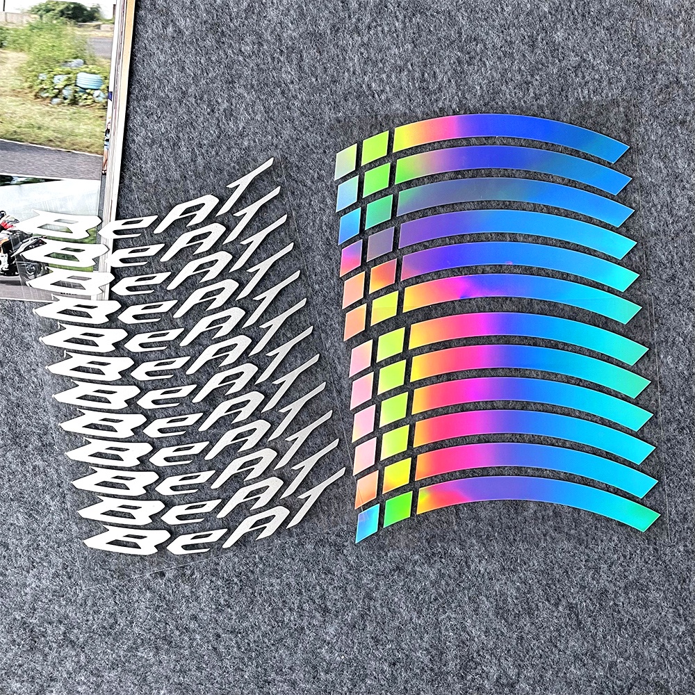 16PC For Honda Beat Reflector Motorcycle Wheel Hub Vinyl Sticker Rim ...