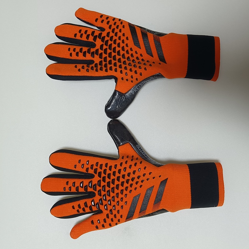 Orange Goalkeeper Gloves Mens Professional Soccer Predator Thickened