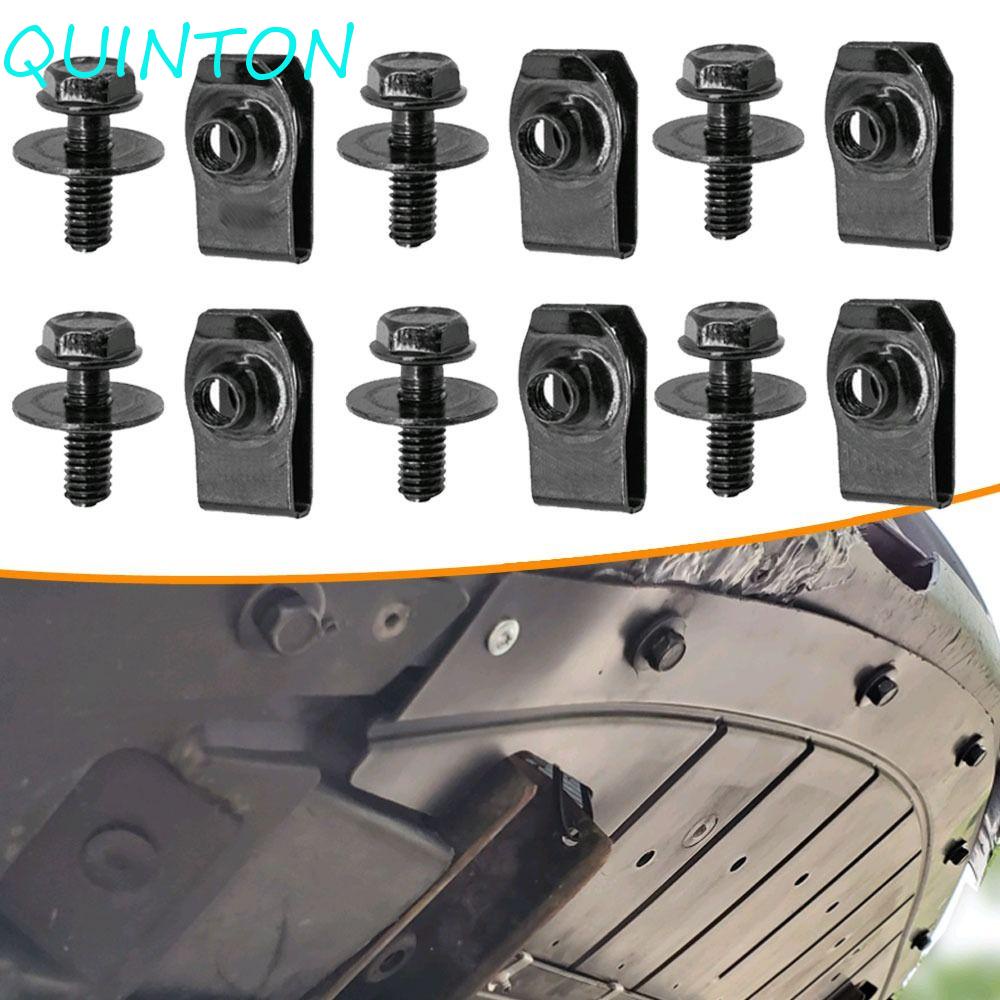 QUINTON 5/10pcs Car Unut Clips, M6 Uclamp Car Body Bolts, Splash