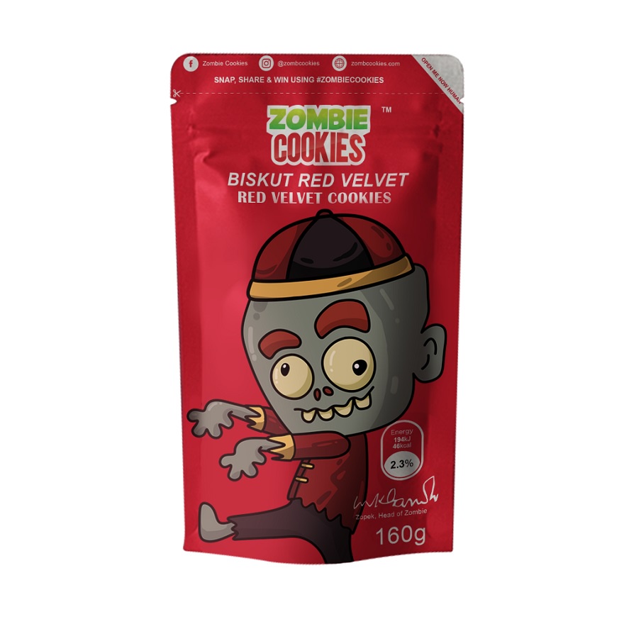 ZOMBIE COOKIES Red Velvet Flavour Cookies 160g Shopee Malaysia
