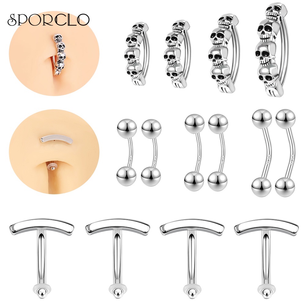 Sterling silver belly button rings amazon deals