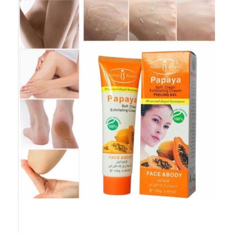 Aichun Beauty Papaya and Cucumber Soft Clean Exfoliating Cream PEELING GEL Face & Body Malik