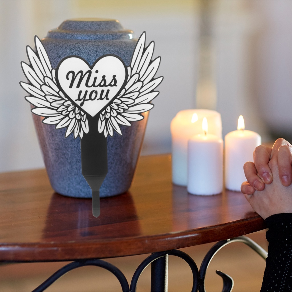 Tombstone Ornaments Cemetery Yard Sign Cross Stake Acrylic Grave Marker