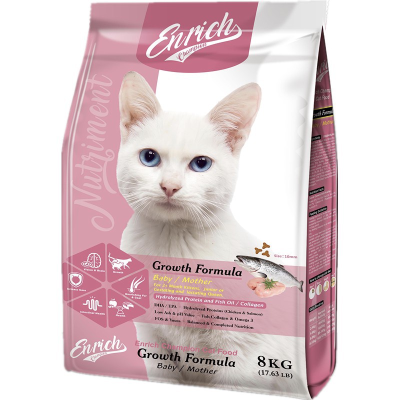 LG ENRICH CHAMPION CAT FOOD GROWTH FORMULA MOTHER & BABY CAT 8KG