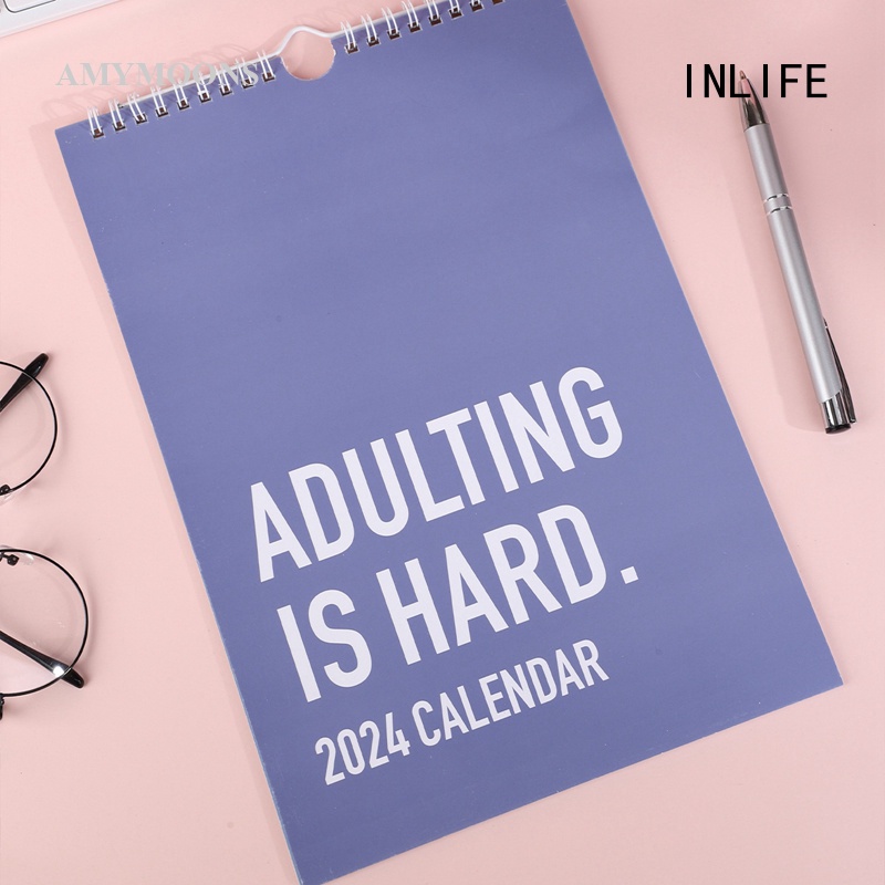 INLIFE Adulting Is Hard 2024 Calendar Adult’s ToDo List Wall Calendar