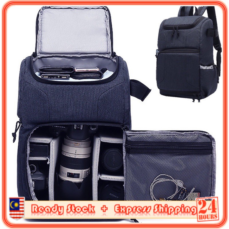 MILANDO Camera Bag Backpack Large Capacity SLR Bag Beg Kamera 相机包 (Type ...