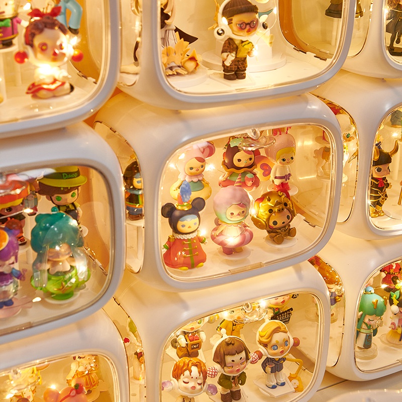 Toy Display Storage Box with Light Transparent Case Organizer Mystery ...
