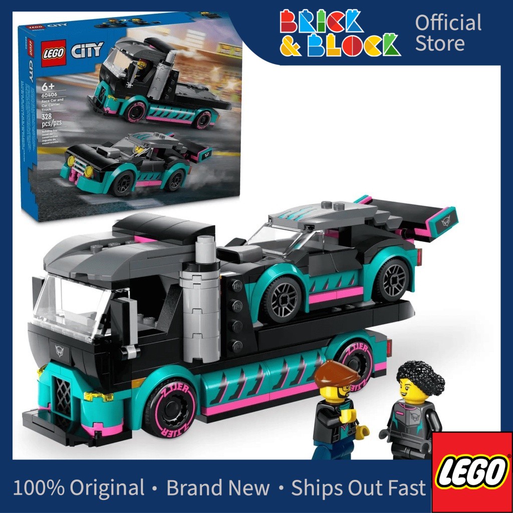 LEGO 60406 Race Car and Car Carrier Truck | LEGO City | Shopee Malaysia