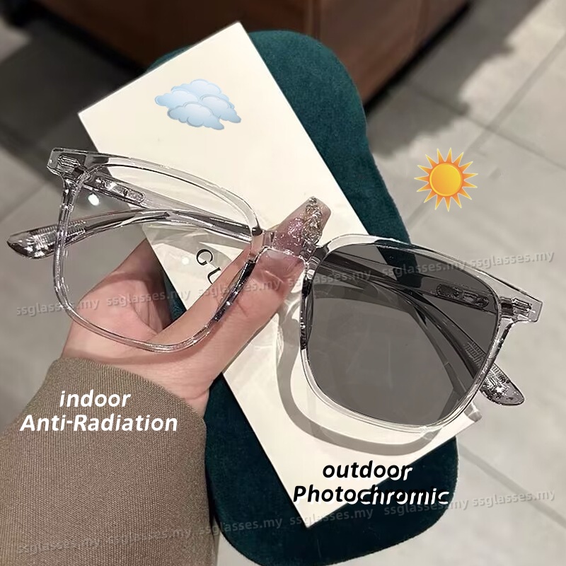 Photochromic Anti Radiation Glasses For Women Men Ultra Light TR90