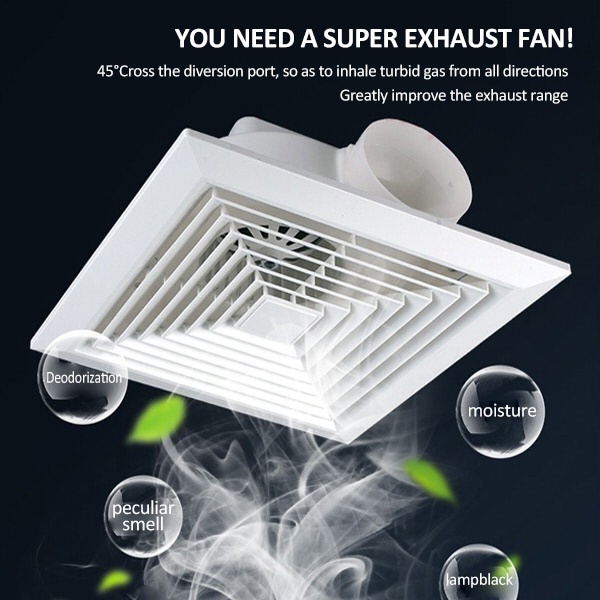 Exhaust Fan Ceiling Silent Large Suction Louver Ventilation Kitchen and ...