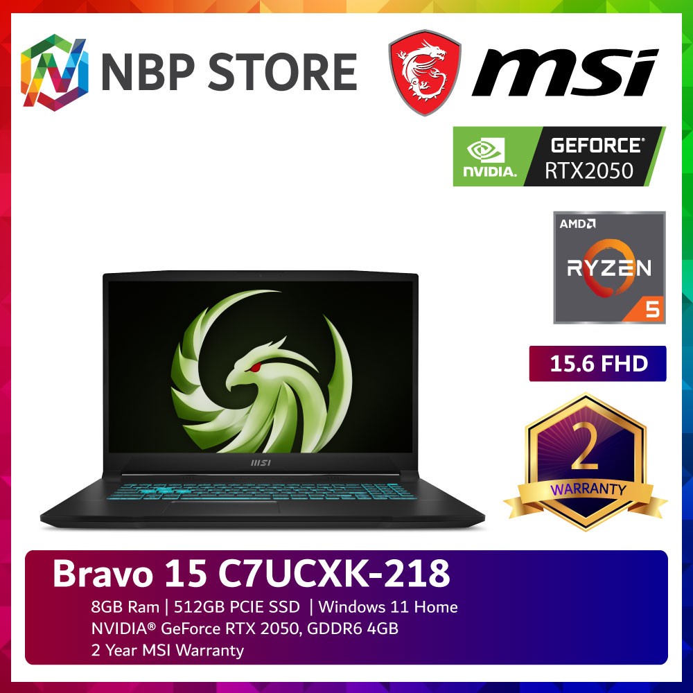 MSI Bravo 15 C7UCXK218 15.6'' FHD 144Hz Gaming Laptop Shopee Malaysia