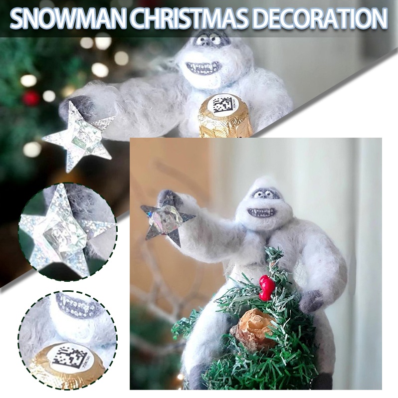 Christmas Tree Topper Abominable Snowman Ornament Vintage Holiday Decor