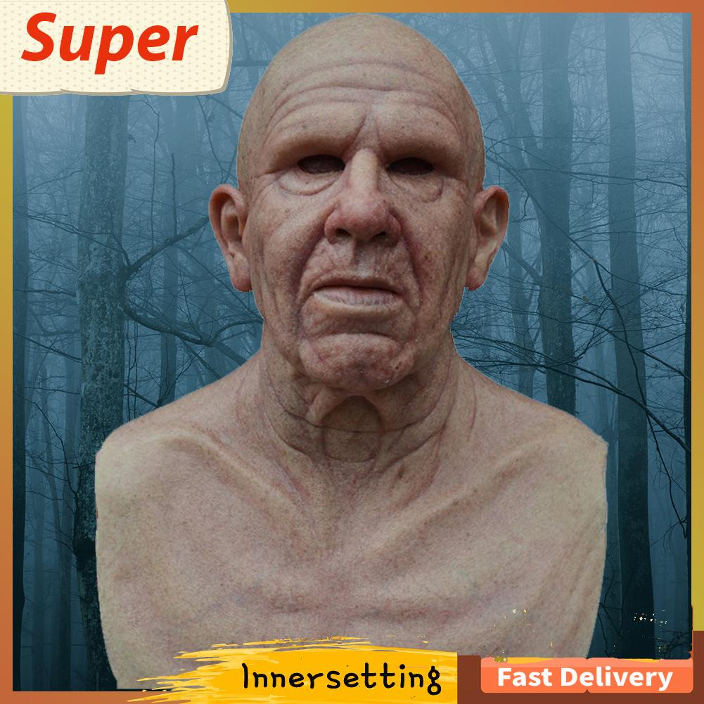 [innersetting.my] Halloween Full Face Mask Latex Old Man Creepy Masks ...