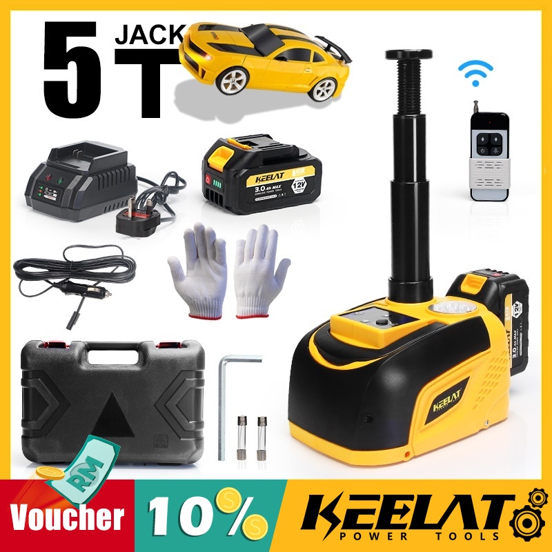 Keelat Electric Car Jack 12V 5 Ton Cordless Car Jack Battery Electric