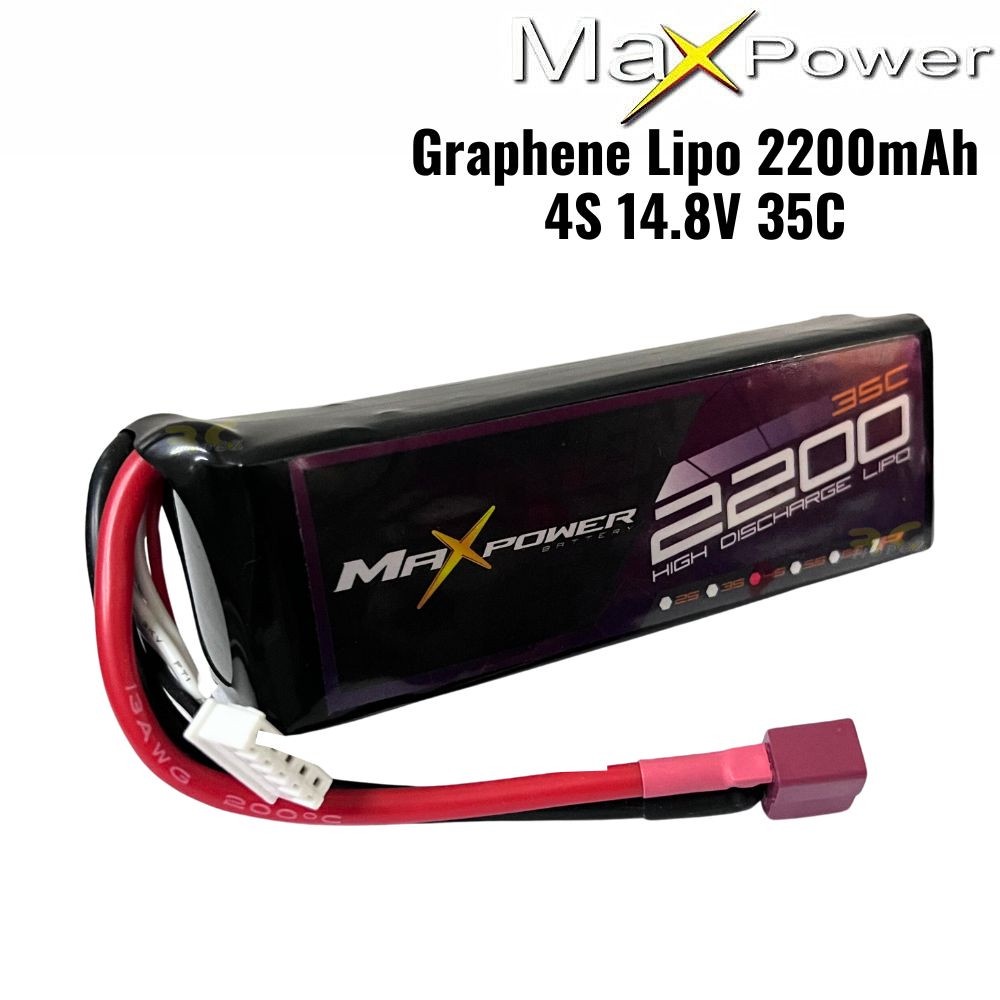 Maxpower Graphene Lipo 14.8V 2200mAh 35C 4S Lipo Battery with Dean Plug