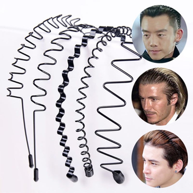 [M'sia Stock] (5Pcs/Set) Man Women Black Metal Spiral Wave Spring ...