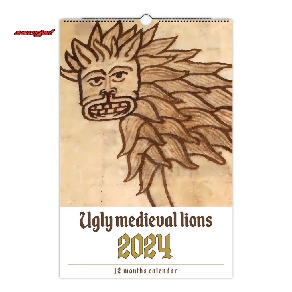 SUN_ Lion 2025 Calendar Madness 2025 Calendar 2025 Funny Lion Wall