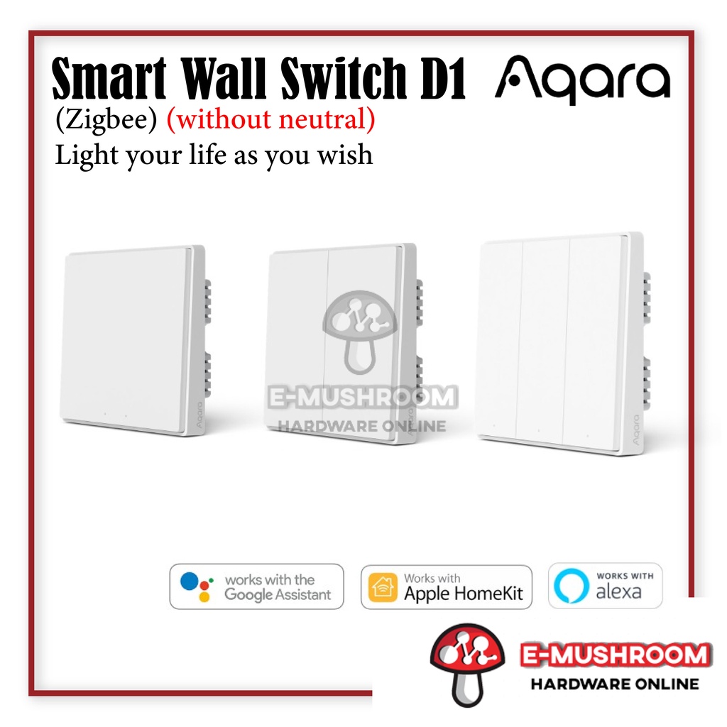 Aqara Wall Switch D1 No Neutral Wire ZigBee Smart APP Global Smart Home