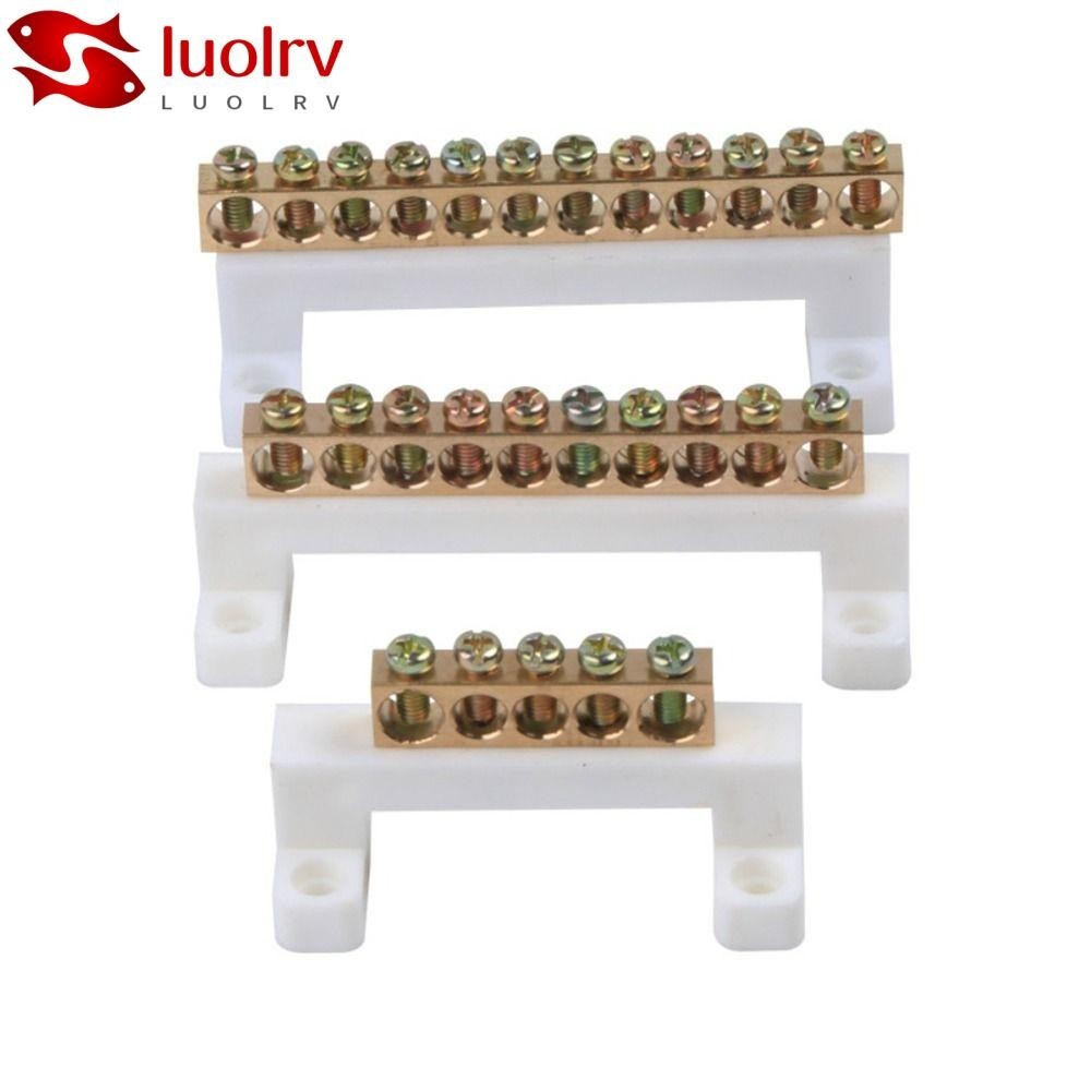 LUOLRV Grounding Terminal Block, Brass With Hole Screw Zero Row