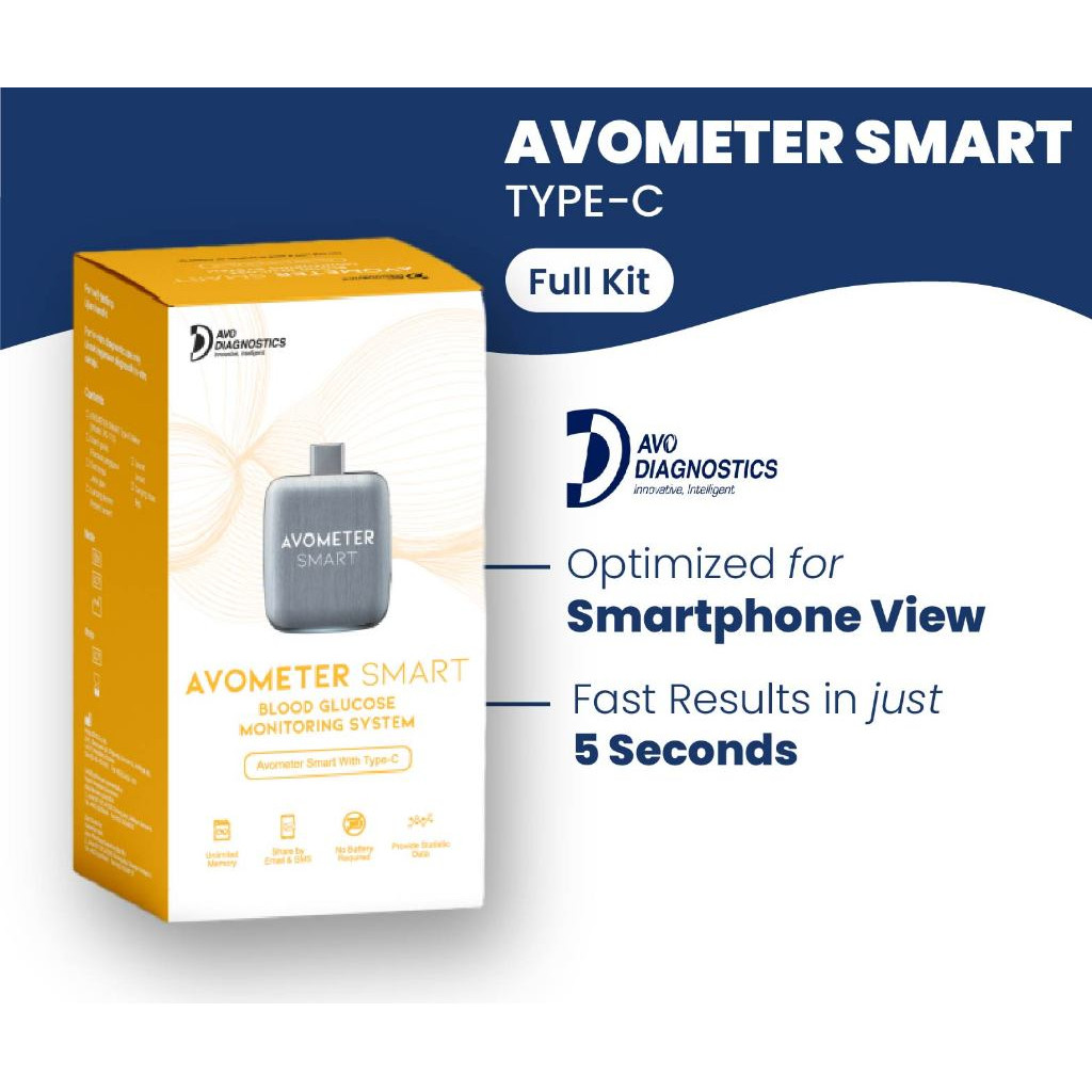 Avometer Smart Type-C (Full Kit) Glucose Meter Alat Cek Gula Dalam ...