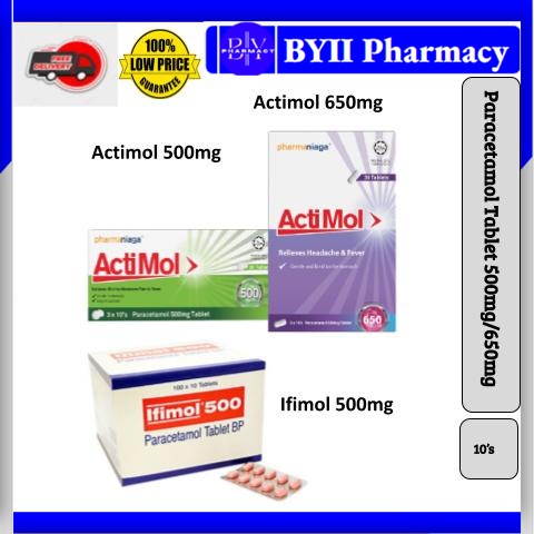 PARACETAMOL ACTIMOL / IFIMOL/ 500MG /650MG TABLETS 10S/STRIP(PAIN/FEVER ...
