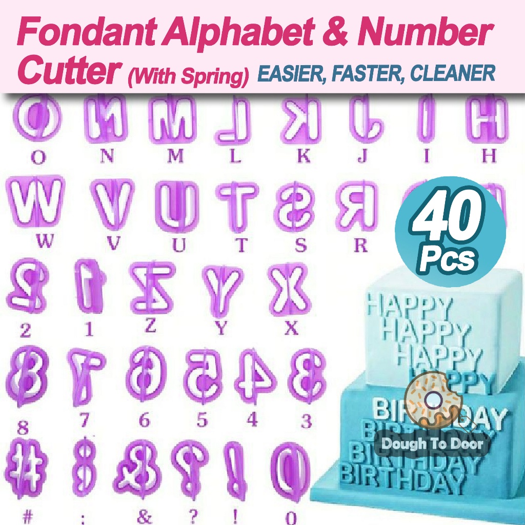 40pcs/set Alphabet Letter Number Cookies Biscuit Stamp Mold Fondant ...