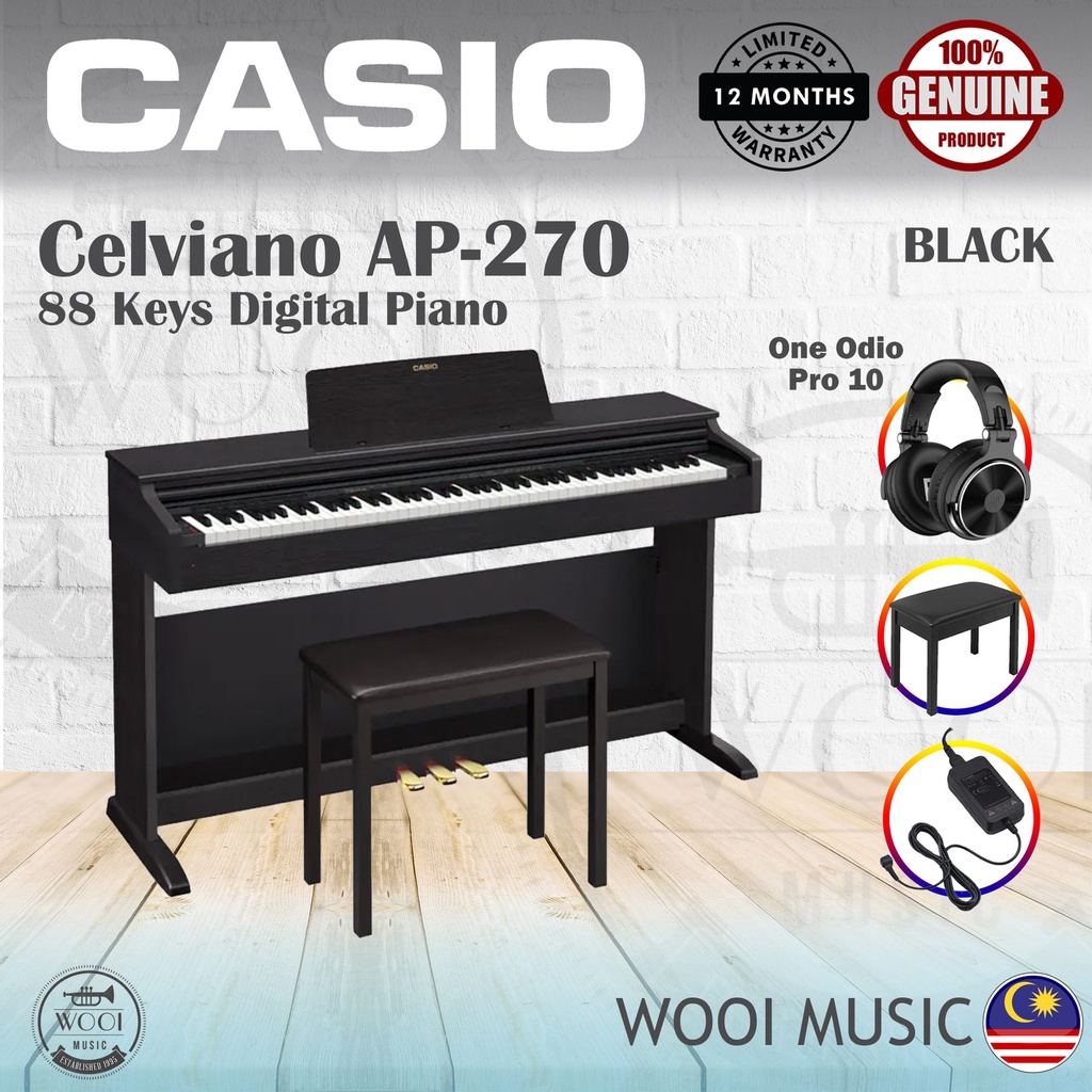 Casio Celviano Series AP-270 BK 88 Keys Digital Piano - Black | Shopee ...