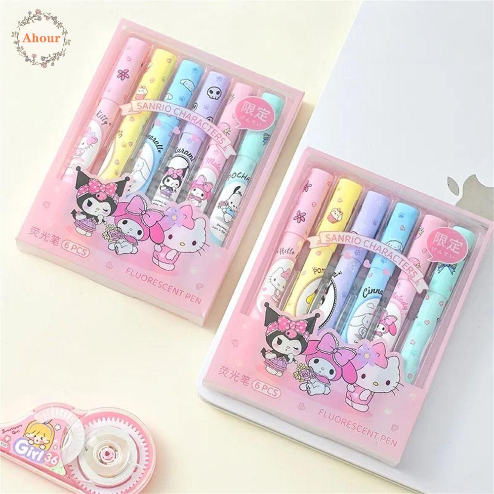 AHOUR Anime Highlighter, Graffiti Pen Cinnamoroll Kuromi Marker Pen ...