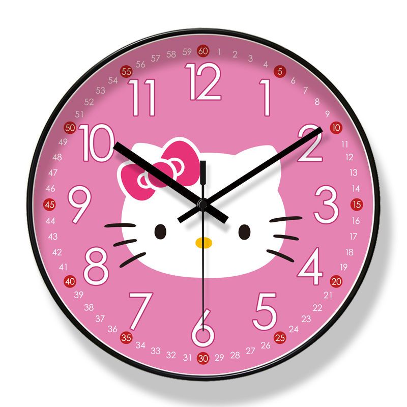 [High quality ]Hello Kitty kids clock creative silent and punctual ...