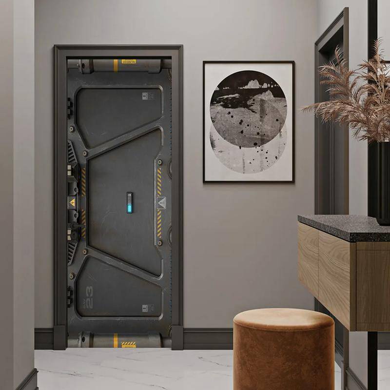 Custom Technology Futuristic Laboratory Door Sticker Waterproof Self ...