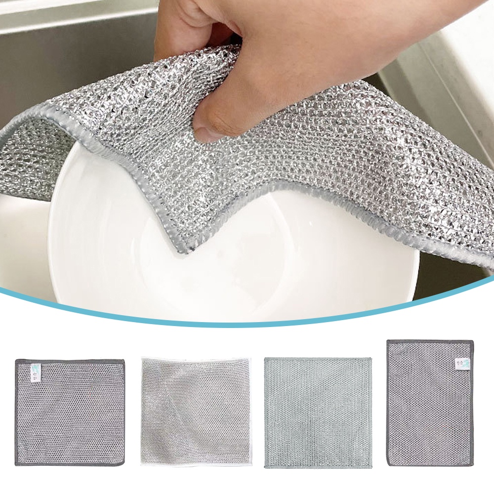 Steel Wire Dishwashing Cloth Absorbs Water And Does Not Stain Oil