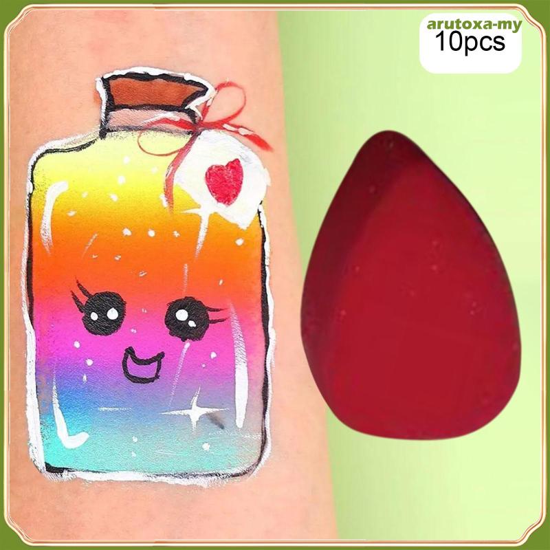 [ArutoxaMY] 10 Pieces Face Painting Supplies Body Paint Sponge Bulk for