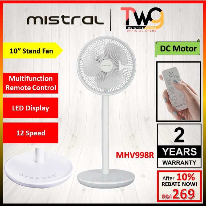 Mistral Mimica MHV912R 12” High Velocity Stand Fan with Remote Control