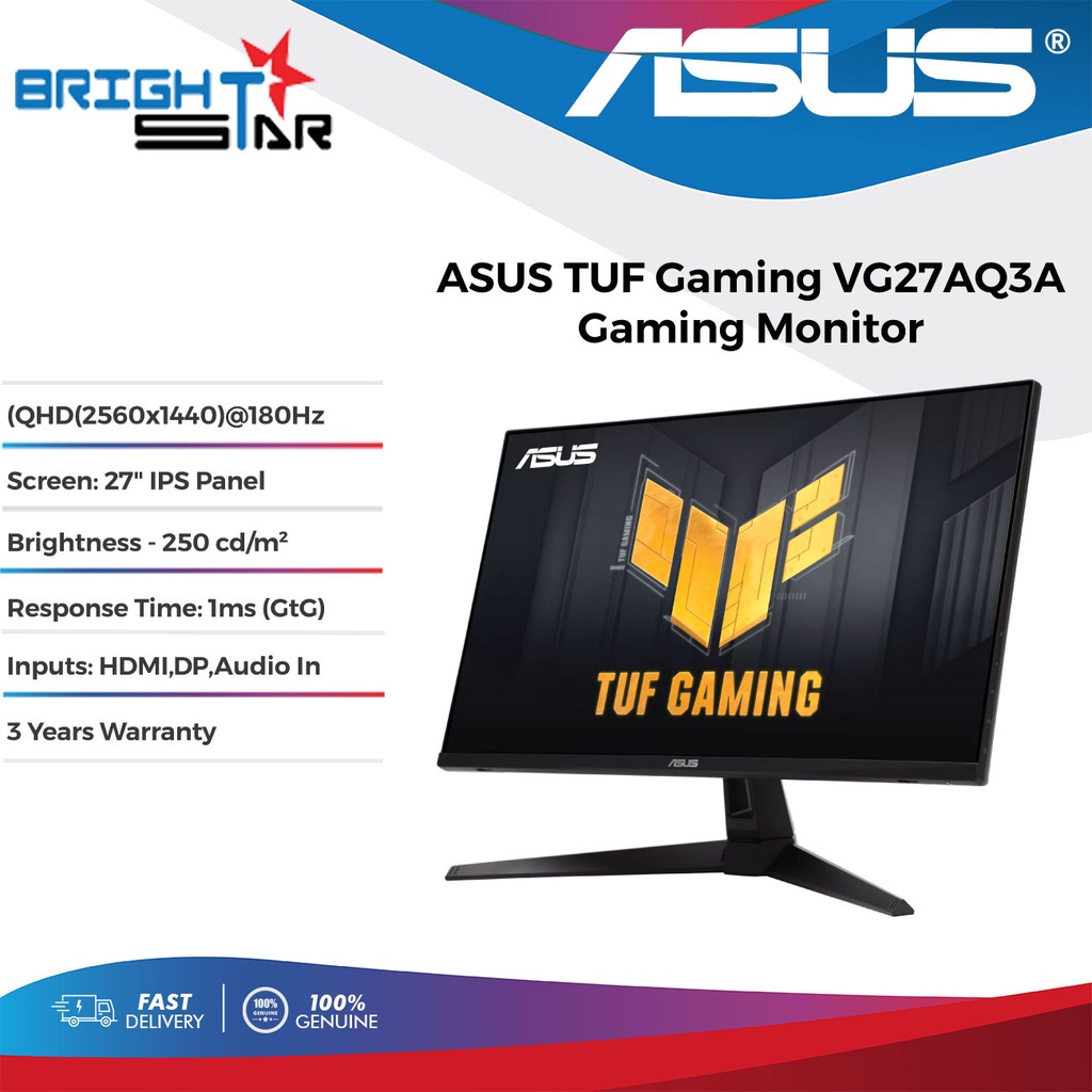 ASUS TUF Gaming VG27AQ3A Gaming Monitor (27 Inch QHD IPS 180Hz) Shopee Malaysia