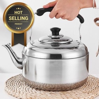 Stainless Steel Kettle Whistling Tea Kettle Coffee Kitchen Stovetop  Induction for for Home Kitchen Camping Picnic 4L