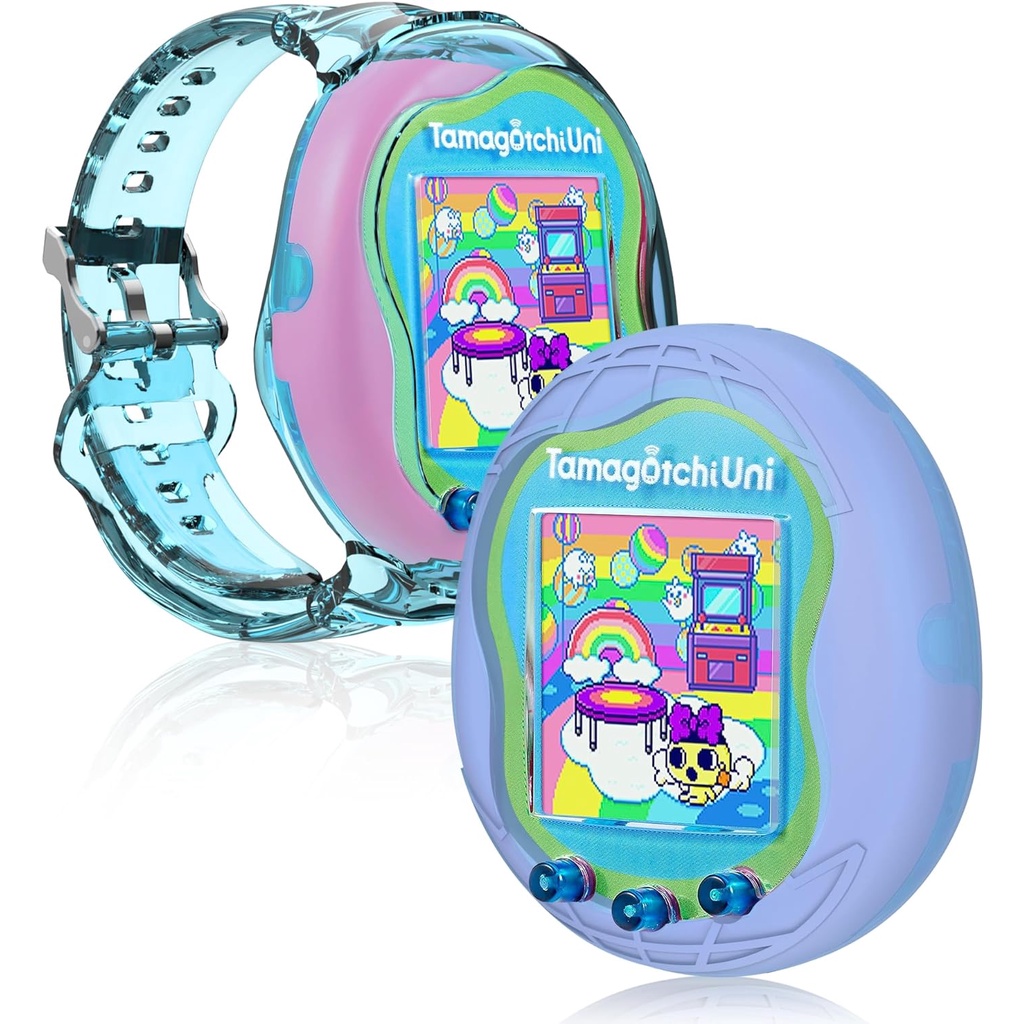 Custodia In Silicone TPU Per Tamagotchi Uni – Mascherina Frontale E Tappo Antipolvere A Stella, Viola