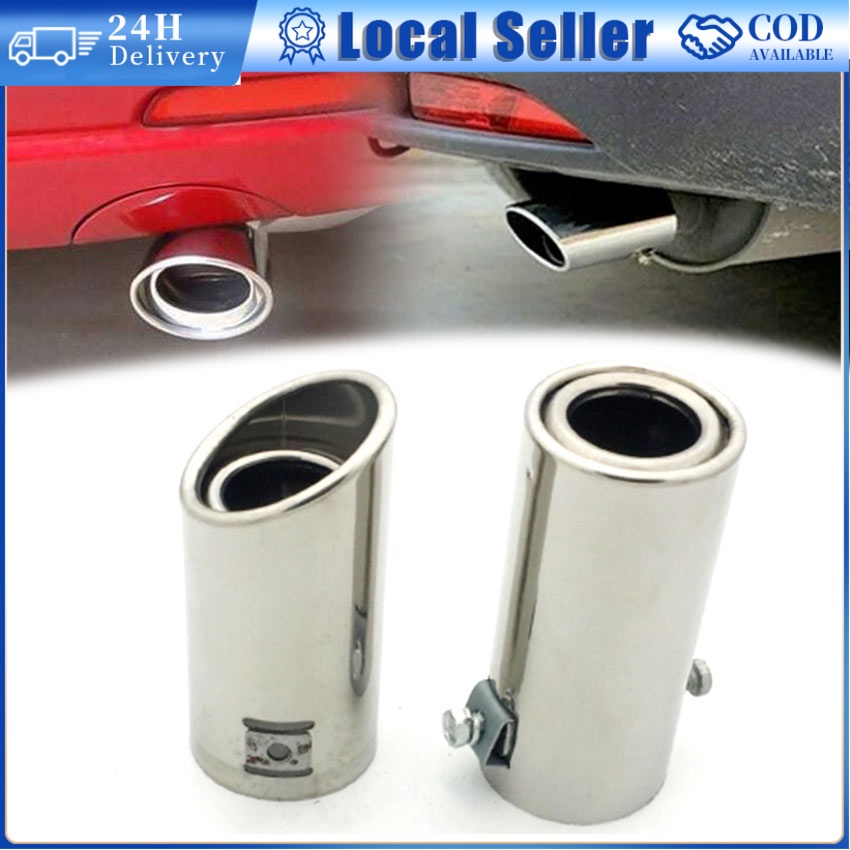 Stainless Steel Car Rear Round Exhaust Pipe Tail Throat Muffler Tip ...
