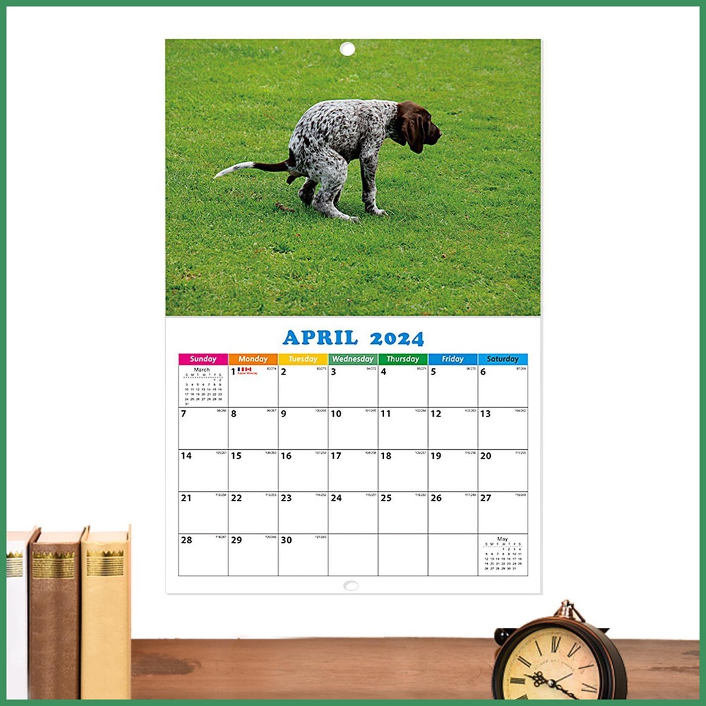 Pooping Dogs Calendar Funny Pooping Dogs Monthly Wall Calendar 11X11