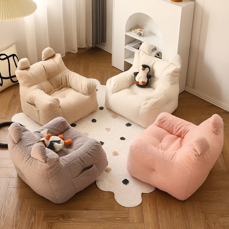 Lazy Kids Sofa Mini Bean Bag Lamb Velvet Casual Seat Cartoon