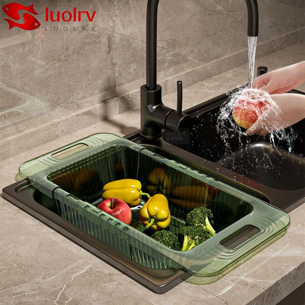 LUOLRV Kitchen Sink Basket Drainer, Over The Sink Adjustable Sink
