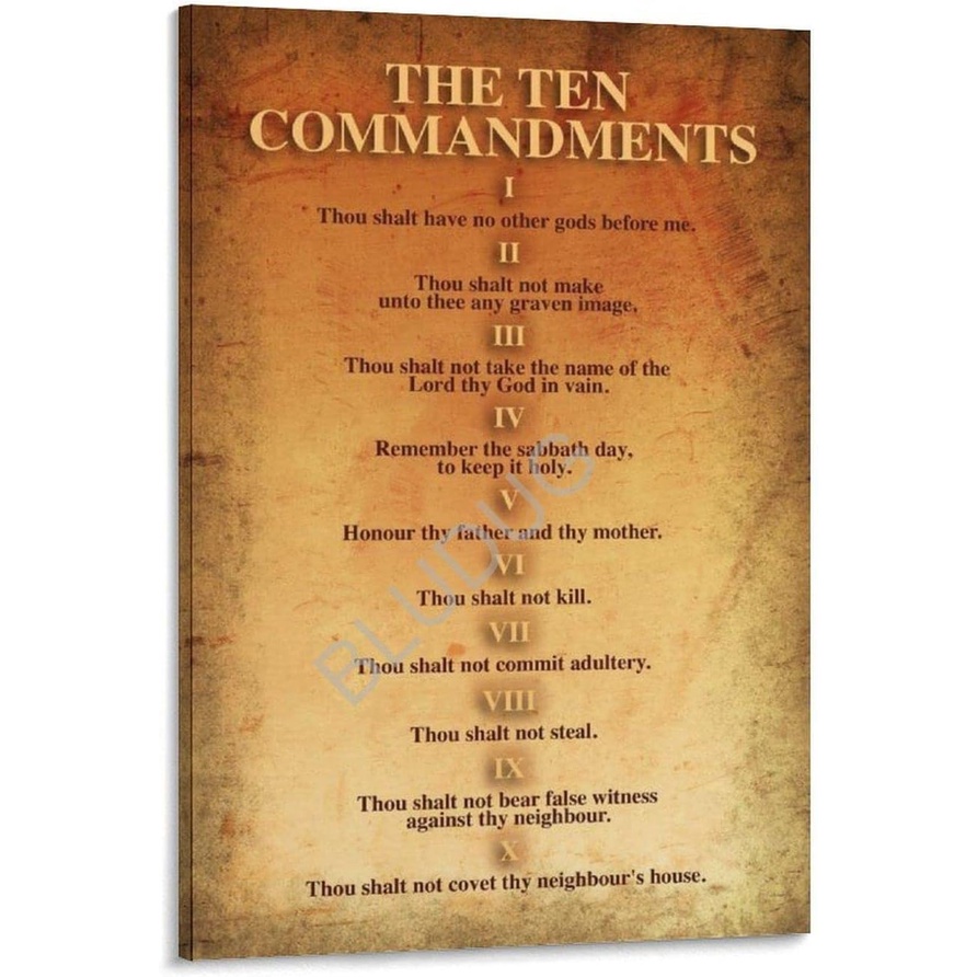 The Ten Commandments Poster Old Testament Rules Scripture Verse ...