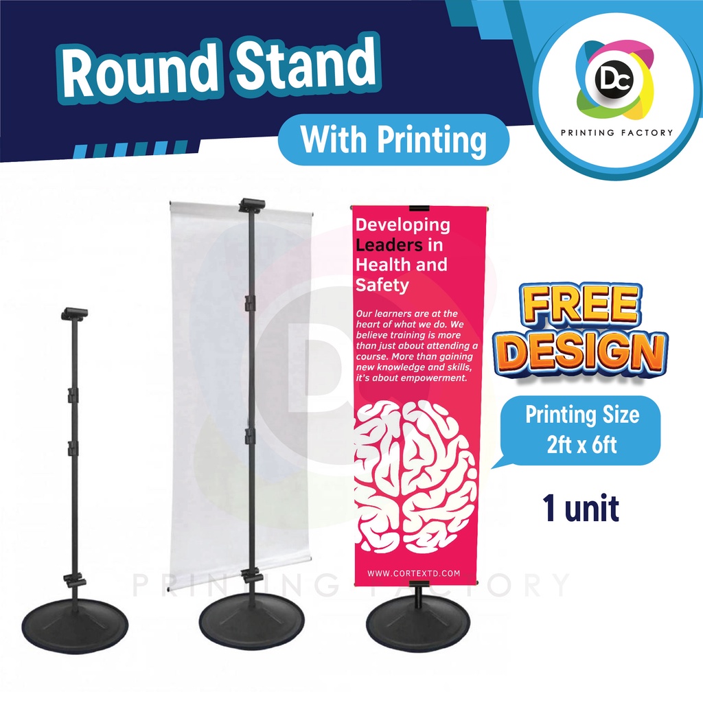 Round Stand Adjustable with Printing Bunting (FREE DESIGN) | Shopee ...