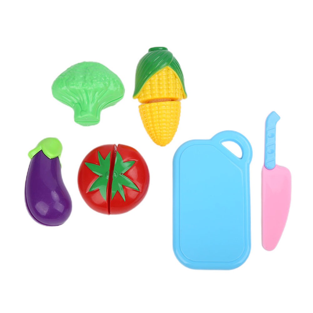 Kitchen Plastic Fruit Vegetable Food Pretend Reusable Role Play Cutting ...