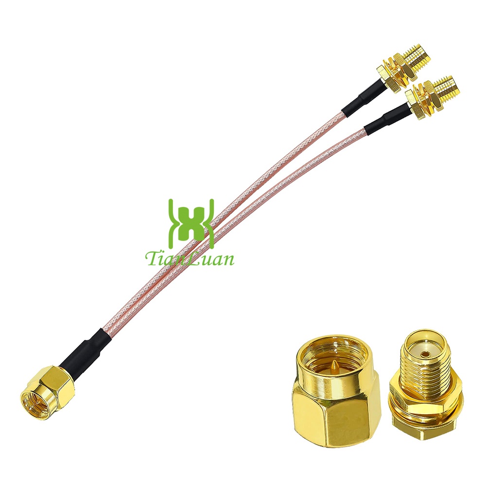 RG316 16cm SMA Male to Dual SMA Female Coaxial Cable 2 in 1 Splitter RF ...